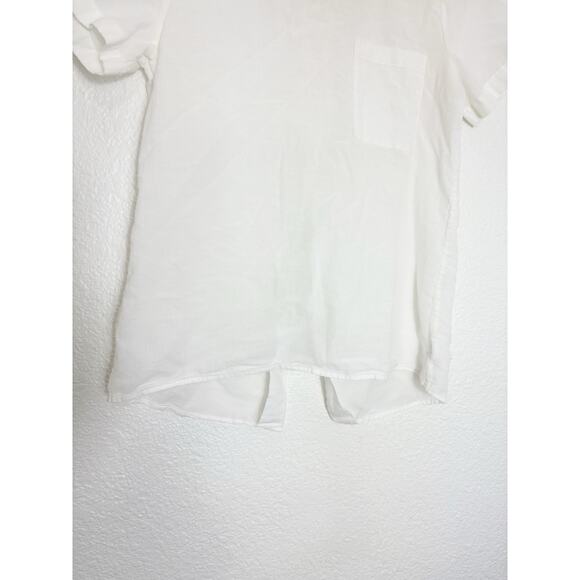 Theory Button Back Shirt Size XS Airy Cotton Lightweight Split Back Quiet Luxury - Picture 10 of 12